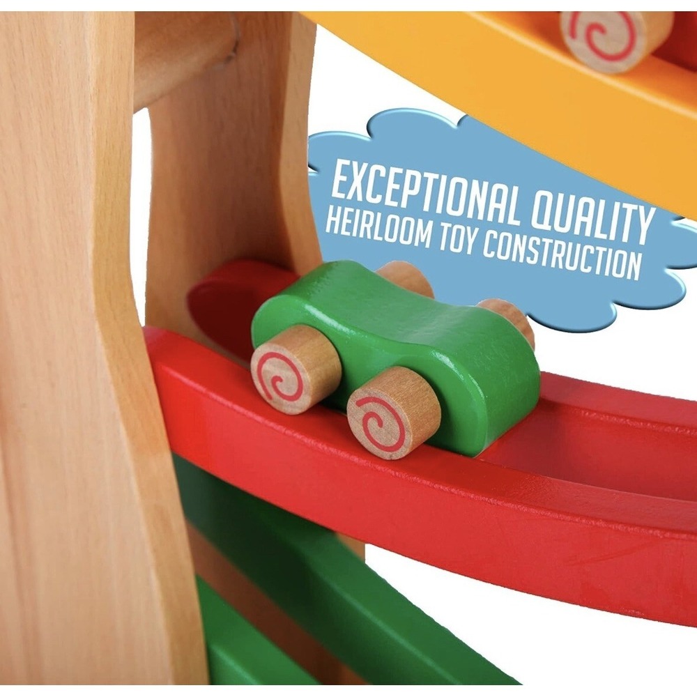 NEW Toddler Toy Montessori Mama Wooden Race Car Ramp Premium NO ASSEMBLY - Picture 7 of 7